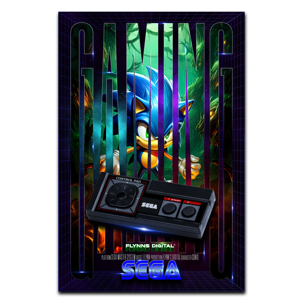 Sonic SEGA Master System Gaming Poster - Retro Flynn