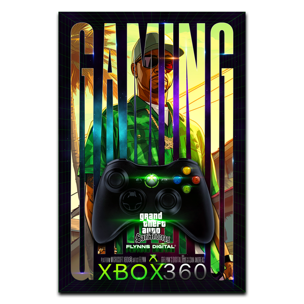 Grand Theft Auto San Andreas Xbox 360 Gamer Poster - Retro Flynn