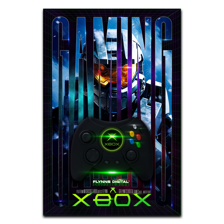 Halo Master Chief Xbox Orignal Gamer Poster - Retro Flynn