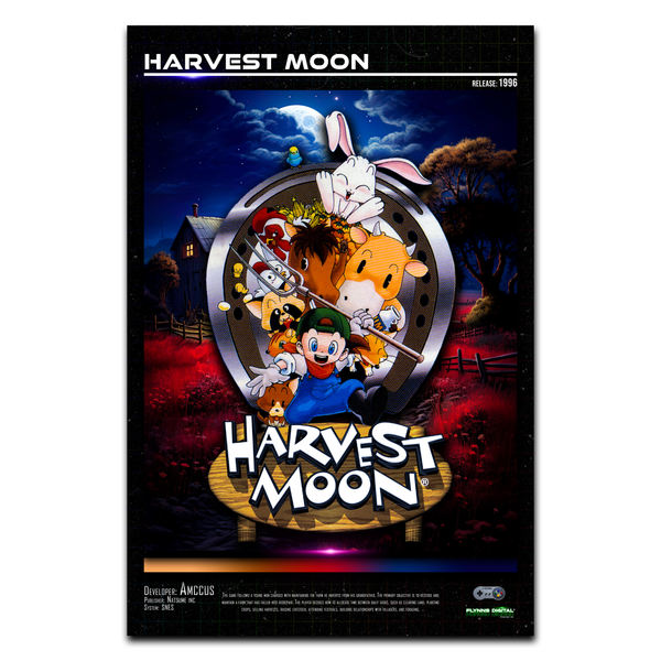 Harvest Moon SNES Gaming Poster - Retro Flynn