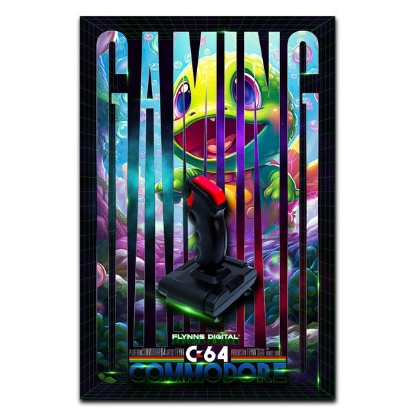 Bubble Bobble Commodore 64 Gaming Poster - Retro Flynn