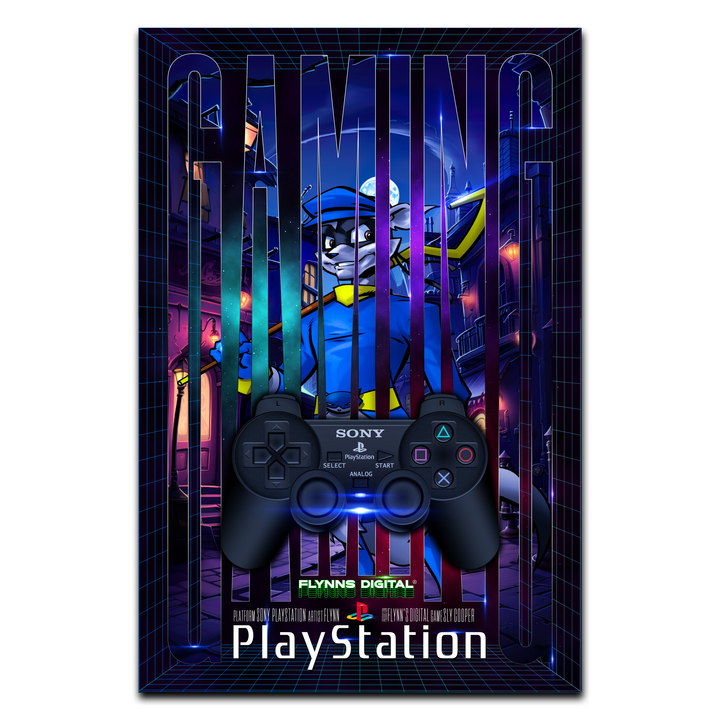 Sly Cooper PlayStation 2 Gamer Poster - Retro Flynn