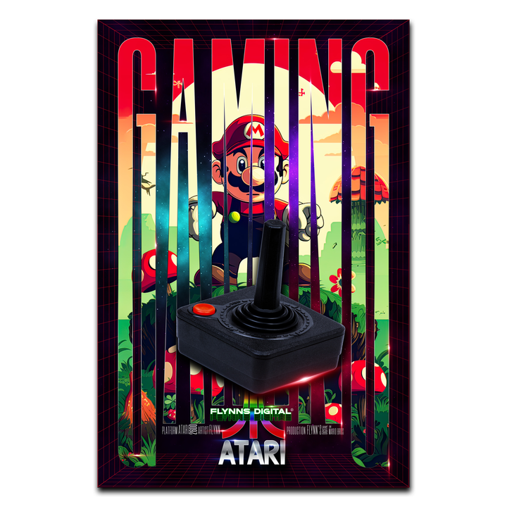 Mario Atari 2600 Gaming Poster - Retro Flynn