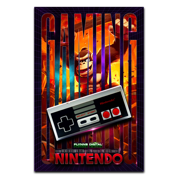 Donkey Kong NES Gaming Poster - Retro Flynn