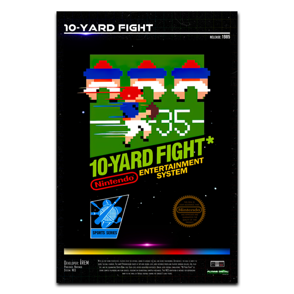 10-Yard Fight NES Game Cover Art Poster - Retro Flynn