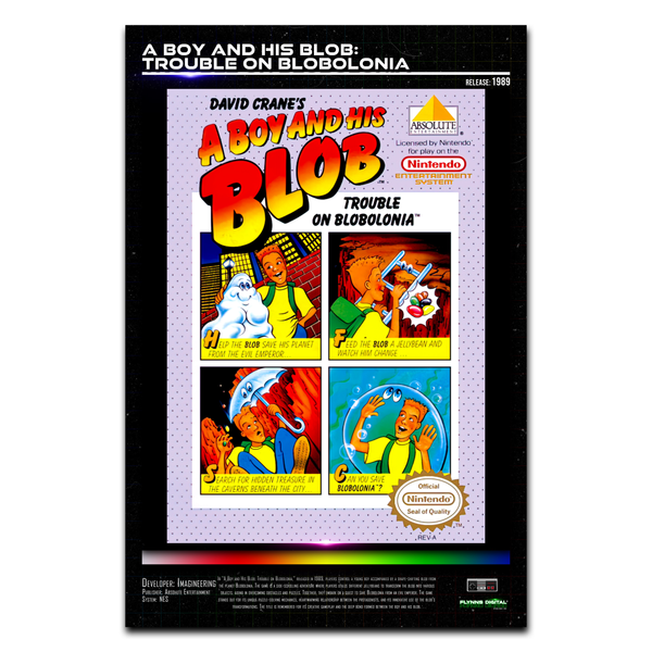 A Boy and His Blob NES Game Cover Art Poster - Retro Flynn