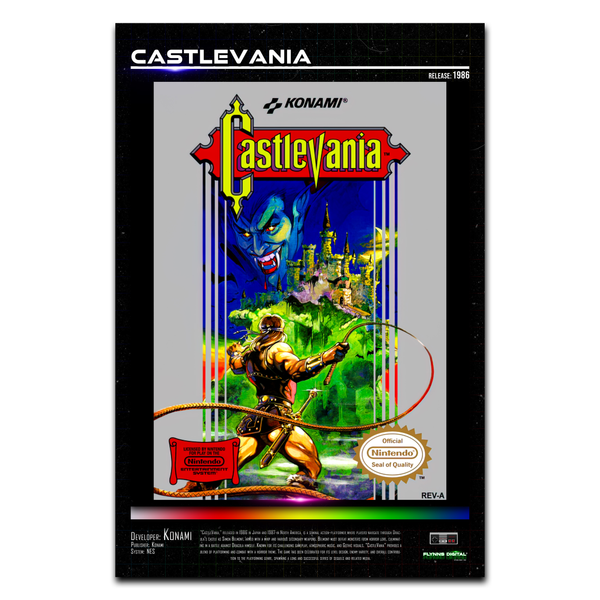 Castlevania NES Game Cover Art Poster - Retro Flynn