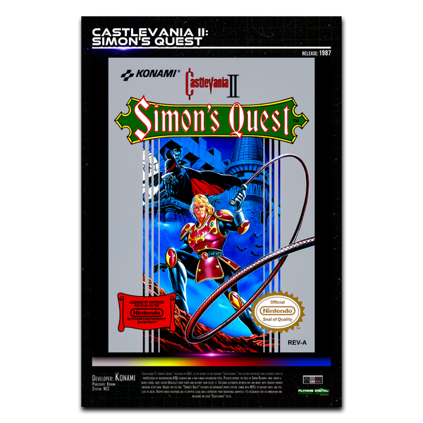 Castlevania II - Simon's Quest NES Game Cover Art Poster - Retro Flynn