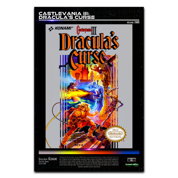 Castlevania III - Dracula's Curse NES Game Cover Art Poster - Retro Flynn