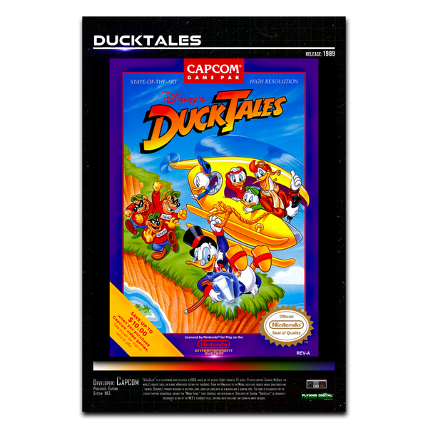 Duck Tales NES Game Cover Art Poster - Retro Flynn