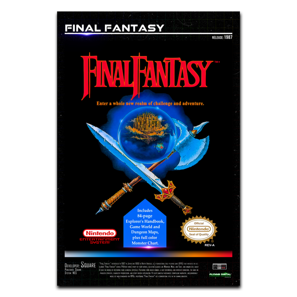Final Fantasy NES Game Cover Art Poster - Retro Flynn