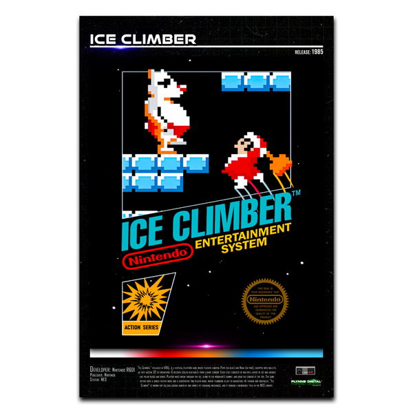 Ice Climber NES Game Cover Art Poster - Retro Flynn
