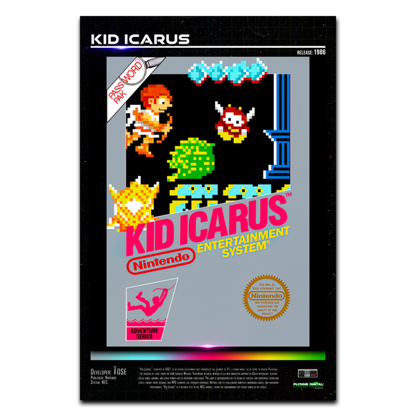 Kid Icarus NES Game Cover Art Poster - Retro Flynn