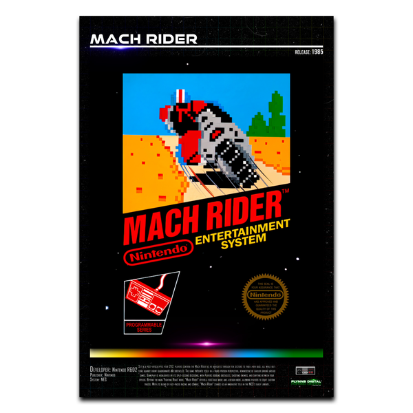 Mach Rider NES Game Cover Art Poster - Retro Flynn