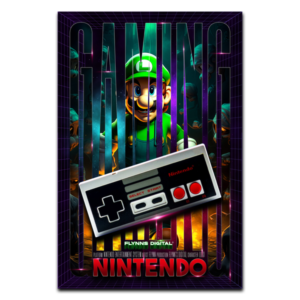 Luigi NES Gaming Poster - Retro Flynn