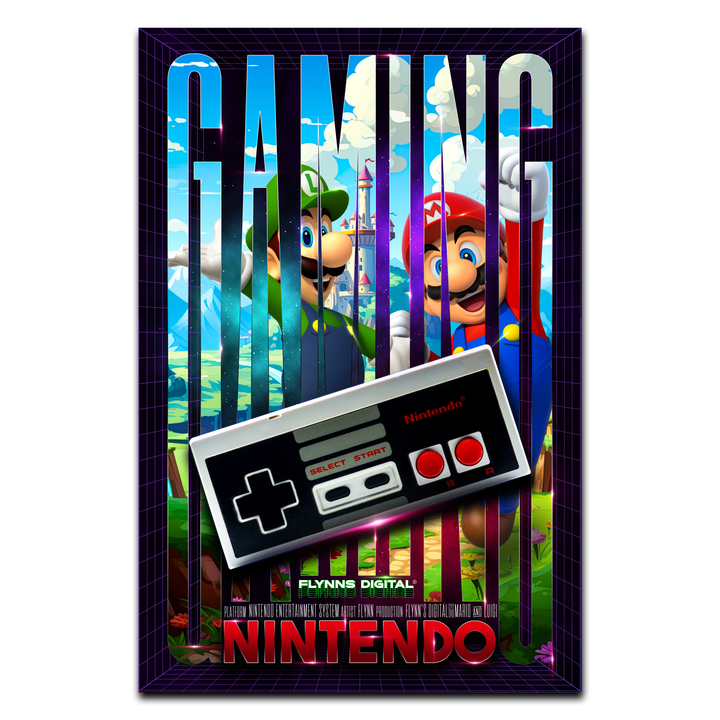 Mario & Luigi NES Game Cover Art Poster - Retro Flynn