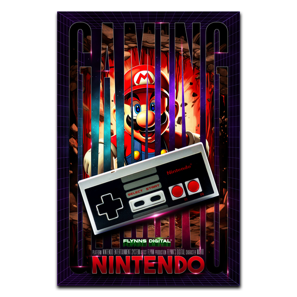 Mario NES Gaming Poster - Retro Flynn