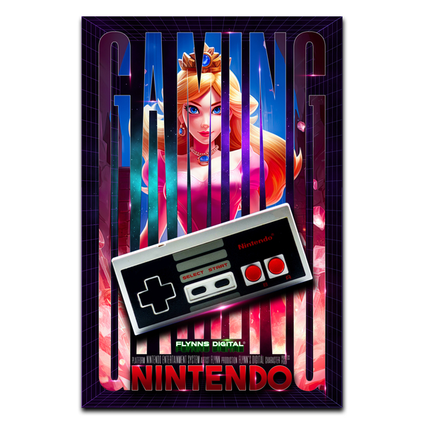 Princess Peach NES Gaming Poster - Retro Flynn