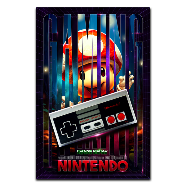 Toad NES Gaming Poster - Retro Flynn