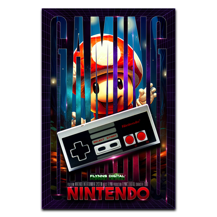 Toad NES Gaming Poster - Retro Flynn