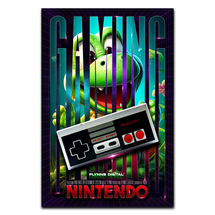 Yoshi NES Gaming Poster - Retro Flynn