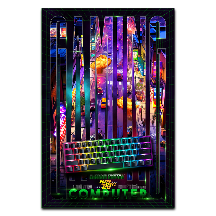 Grand Theft Auto PC Gamer Poster - Retro Flynn