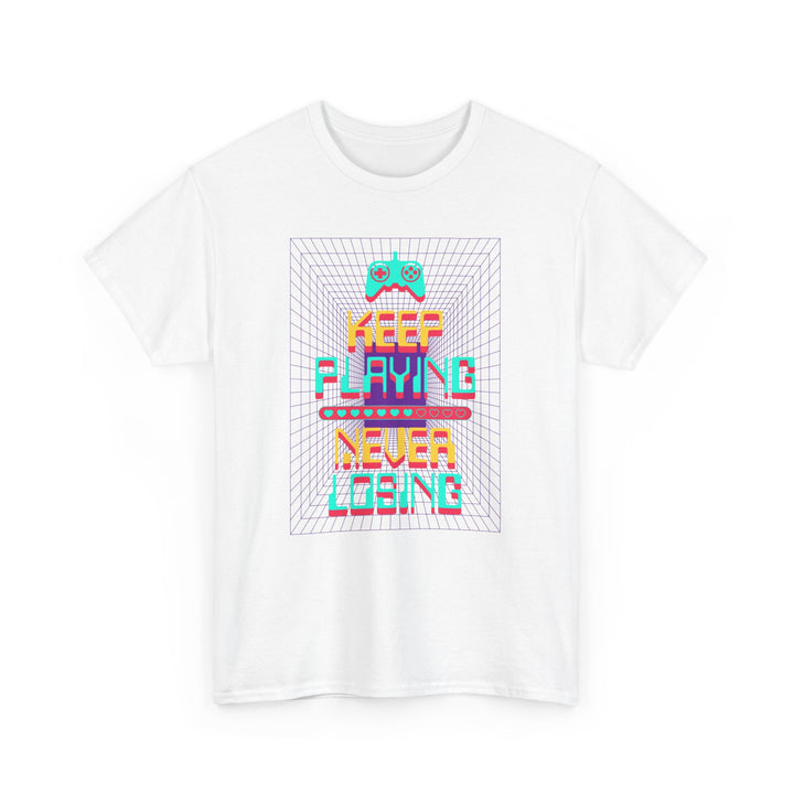 Keep Playing Never Losing - Vibzzy™ T-Shirt - Retro Flynn
