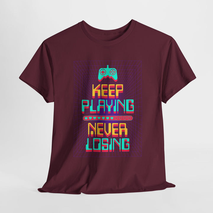 Keep Playing Never Losing - Vibzzy™ T-Shirt - Retro Flynn