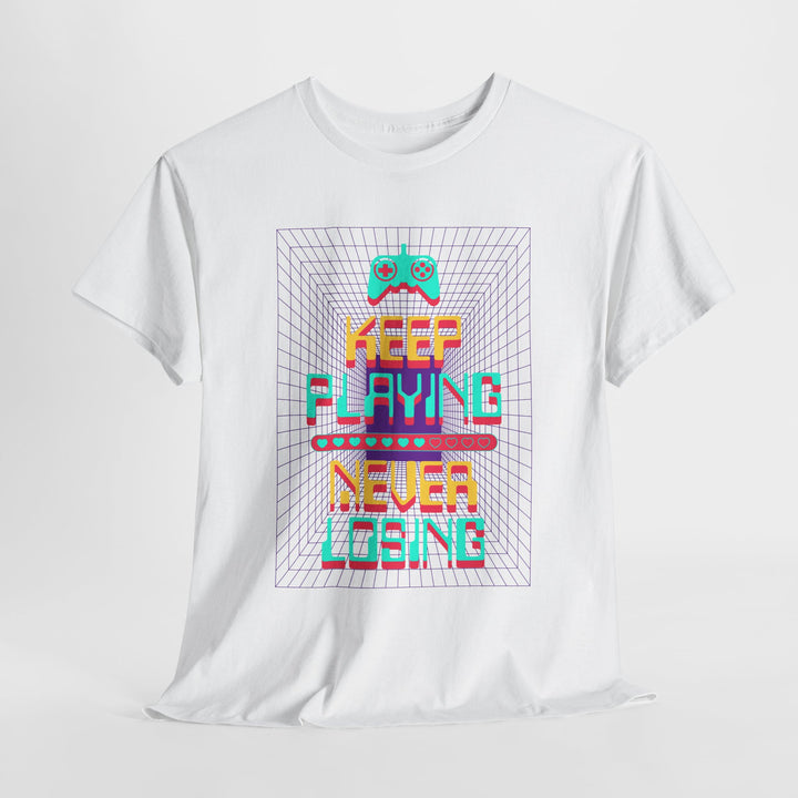 Keep Playing Never Losing - Vibzzy™ T-Shirt - Retro Flynn