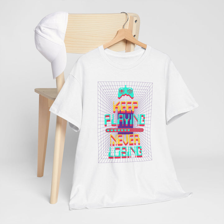 Keep Playing Never Losing - Vibzzy™ T-Shirt - Retro Flynn