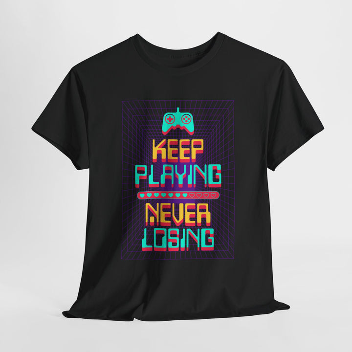Keep Playing Never Losing - Vibzzy™ T-Shirt - Retro Flynn