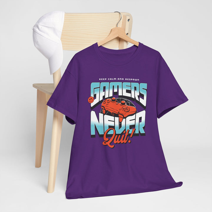Gamers Never Quit - Vibzzy™ T-Shirt - Retro Flynn