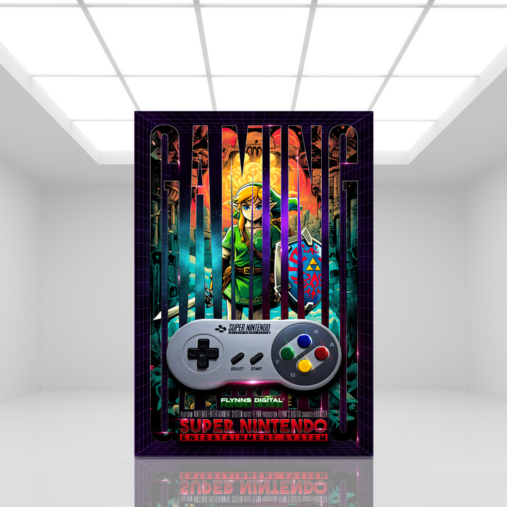 Legend of Zelda SNES Gaming Poster - Retro Flynn