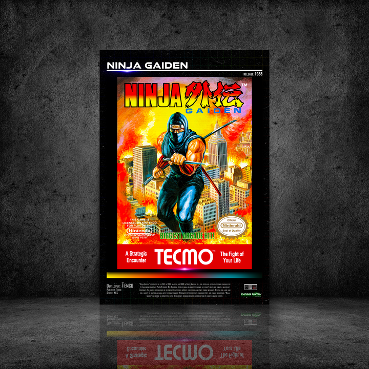 Ninja Gaiden NES Game Cover Art Poster - Retro Flynn