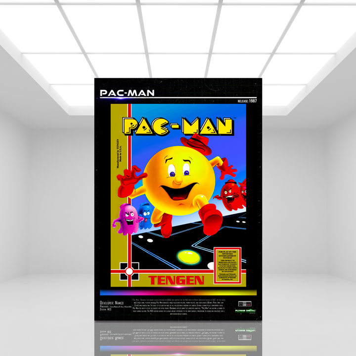 Pac-Man NES Game Cover Art Poster - Retro Flynn