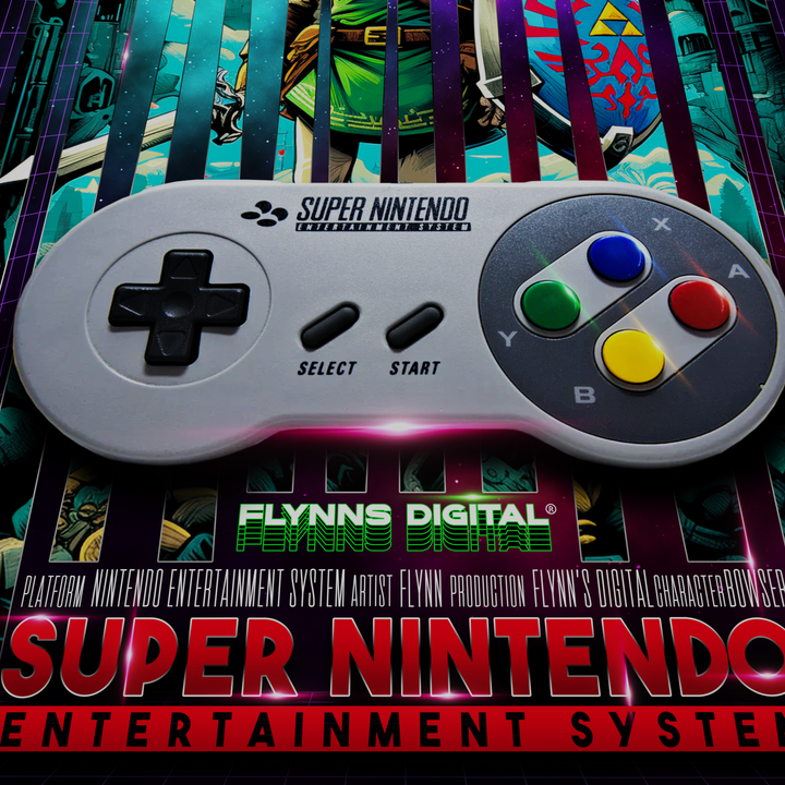 Legend of Zelda SNES Gaming Poster - Retro Flynn