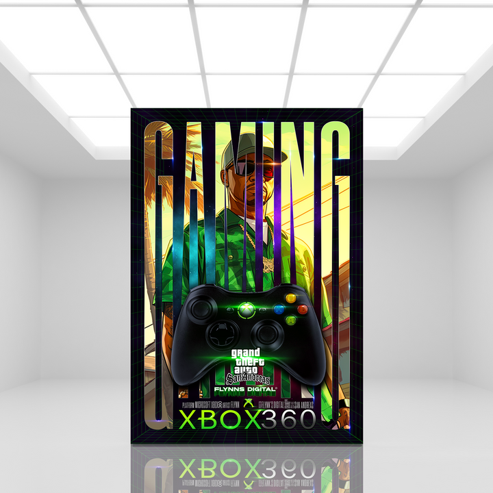 Grand Theft Auto San Andreas Xbox 360 Gamer Poster - Retro Flynn